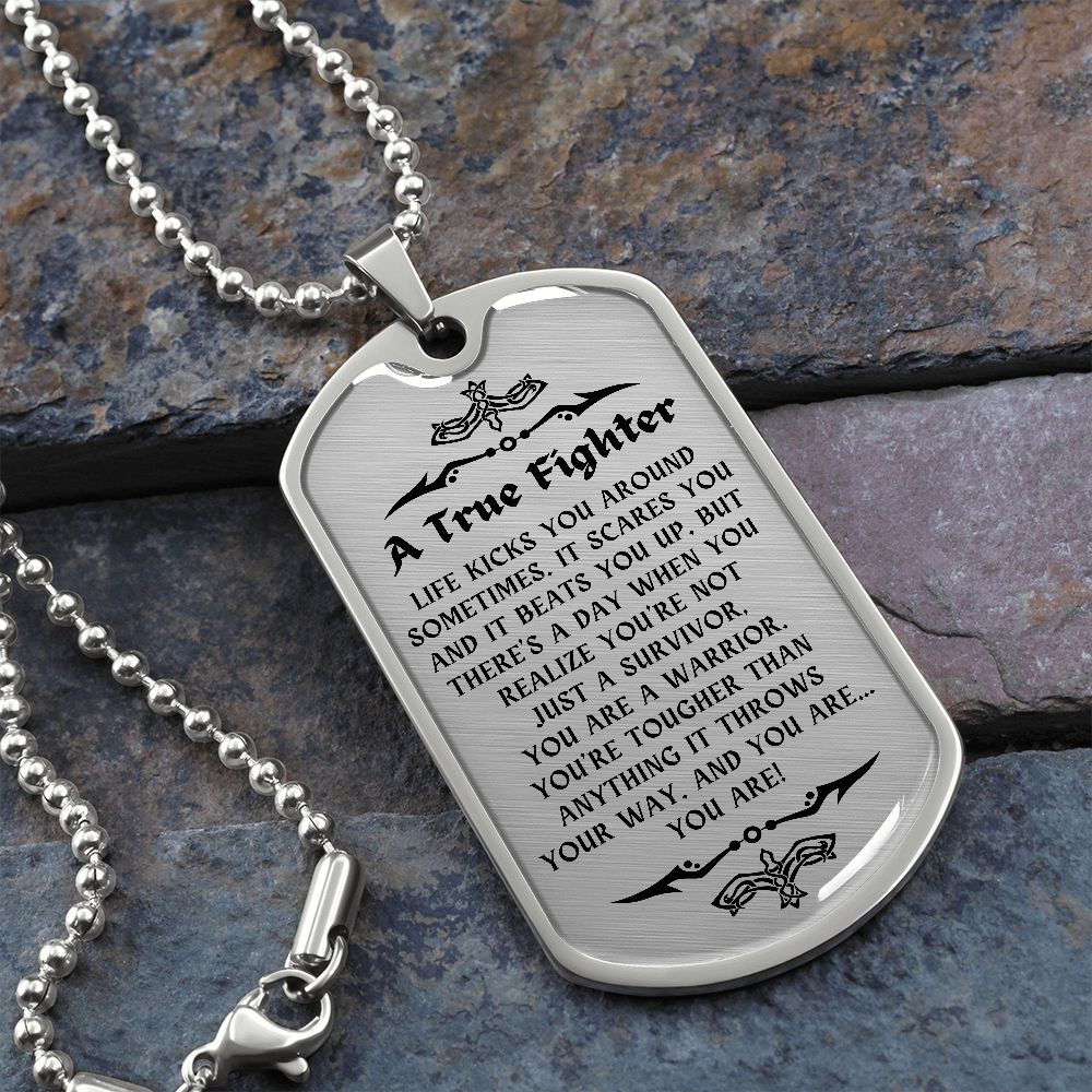 Personalized Cancer Survivor Gift for Men, Cancer Fighter Gift, Encouragement Gift for Men, Warrior Gift for Men, Custom Necklace Gift