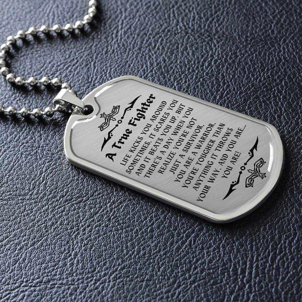 Personalized Cancer Survivor Gift for Men, Cancer Fighter Gift, Encouragement Gift for Men, Warrior Gift for Men, Custom Necklace Gift