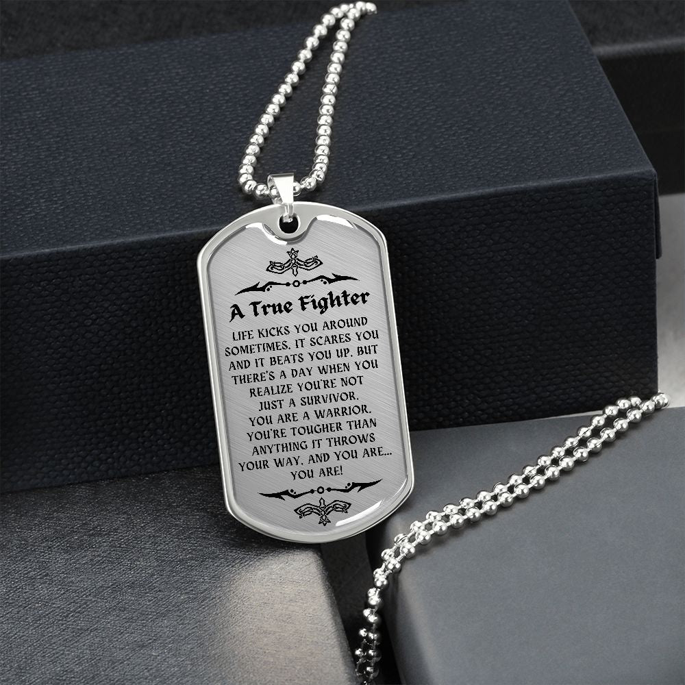 Personalized Cancer Survivor Gift for Men, Cancer Fighter Gift, Encouragement Gift for Men, Warrior Gift for Men, Custom Necklace Gift