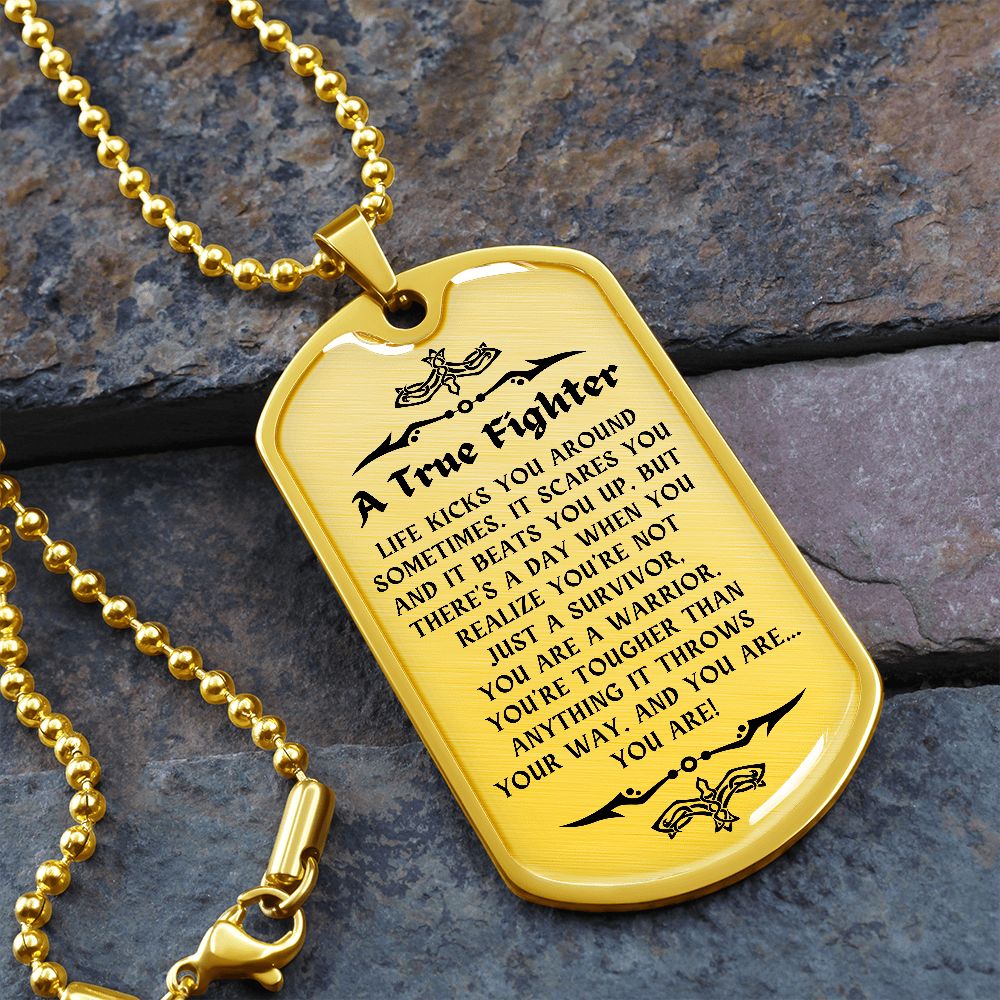 Personalized Cancer Survivor Gift for Men, Cancer Fighter Gift, Encouragement Gift for Men, Warrior Gift for Men, Custom Necklace Gift