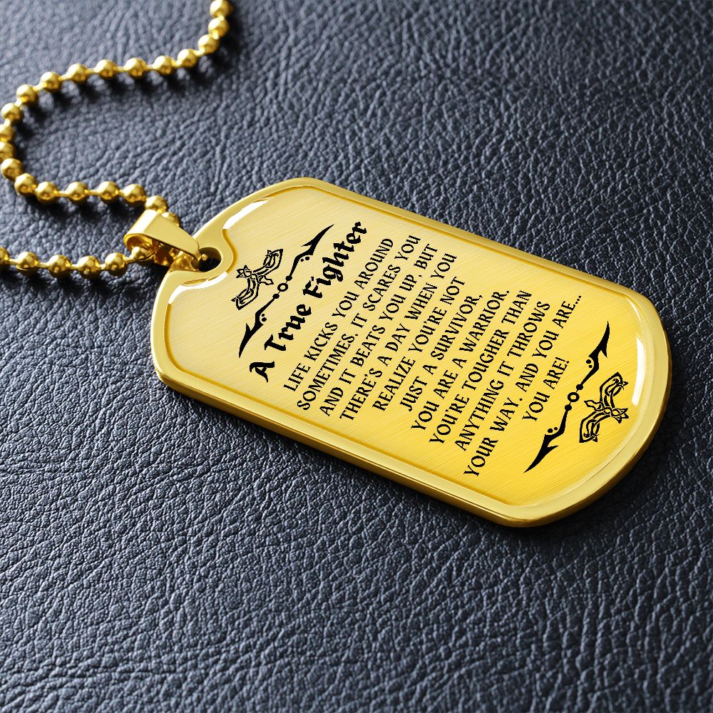 Personalized Cancer Survivor Gift for Men, Cancer Fighter Gift, Encouragement Gift for Men, Warrior Gift for Men, Custom Necklace Gift