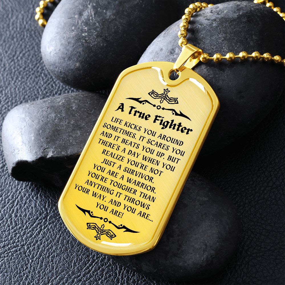 Personalized Cancer Survivor Gift for Men, Cancer Fighter Gift, Encouragement Gift for Men, Warrior Gift for Men, Custom Necklace Gift