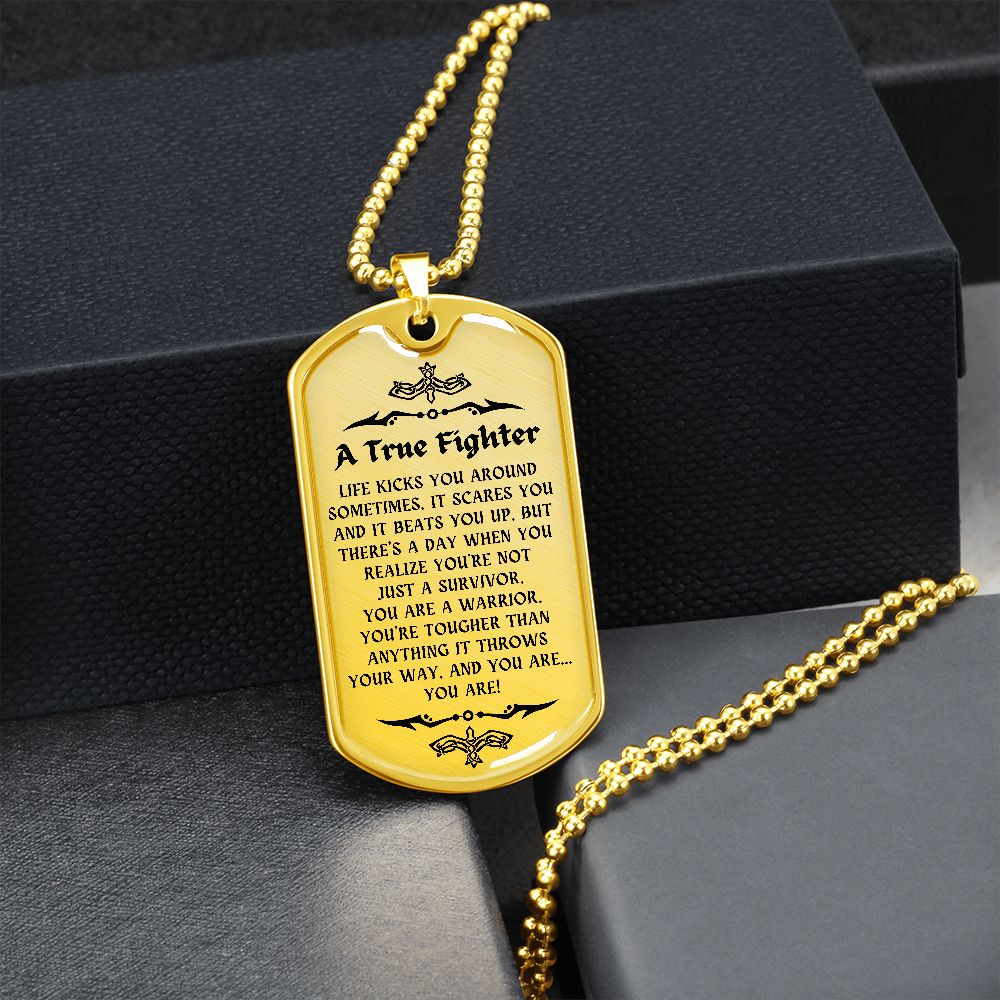 Personalized Cancer Survivor Gift for Men, Cancer Fighter Gift, Encouragement Gift for Men, Warrior Gift for Men, Custom Necklace Gift
