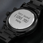 Gift for Husband, Father’s Day gift for Husband, Watch gift for Him, Boyfriend, Future Husband, Dad, Black Chronograph Watch