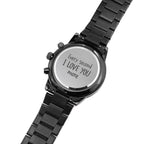 Gift for Husband, Father’s Day gift for Husband, Watch gift for Him, Boyfriend, Future Husband, Dad, Black Chronograph Watch