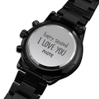 Gift for Husband, Father’s Day gift for Husband, Watch gift for Him, Boyfriend, Future Husband, Dad, Black Chronograph Watch