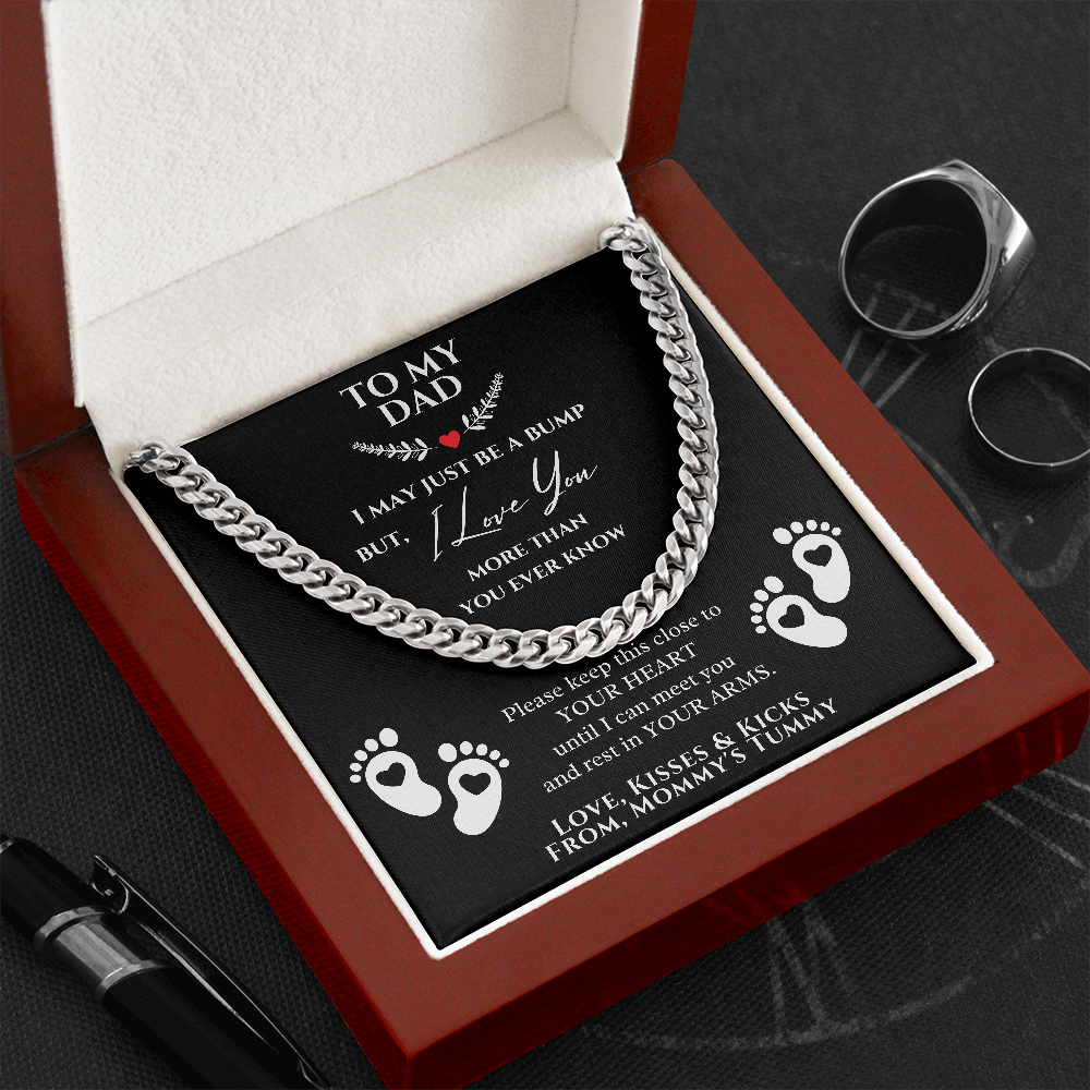 From a bump to daddy, Dad Necklace, New Daddy Gift, Daddy to be Gift, To My Daddy from a bump, Father's Day Gift, New Dad Christmas Gift