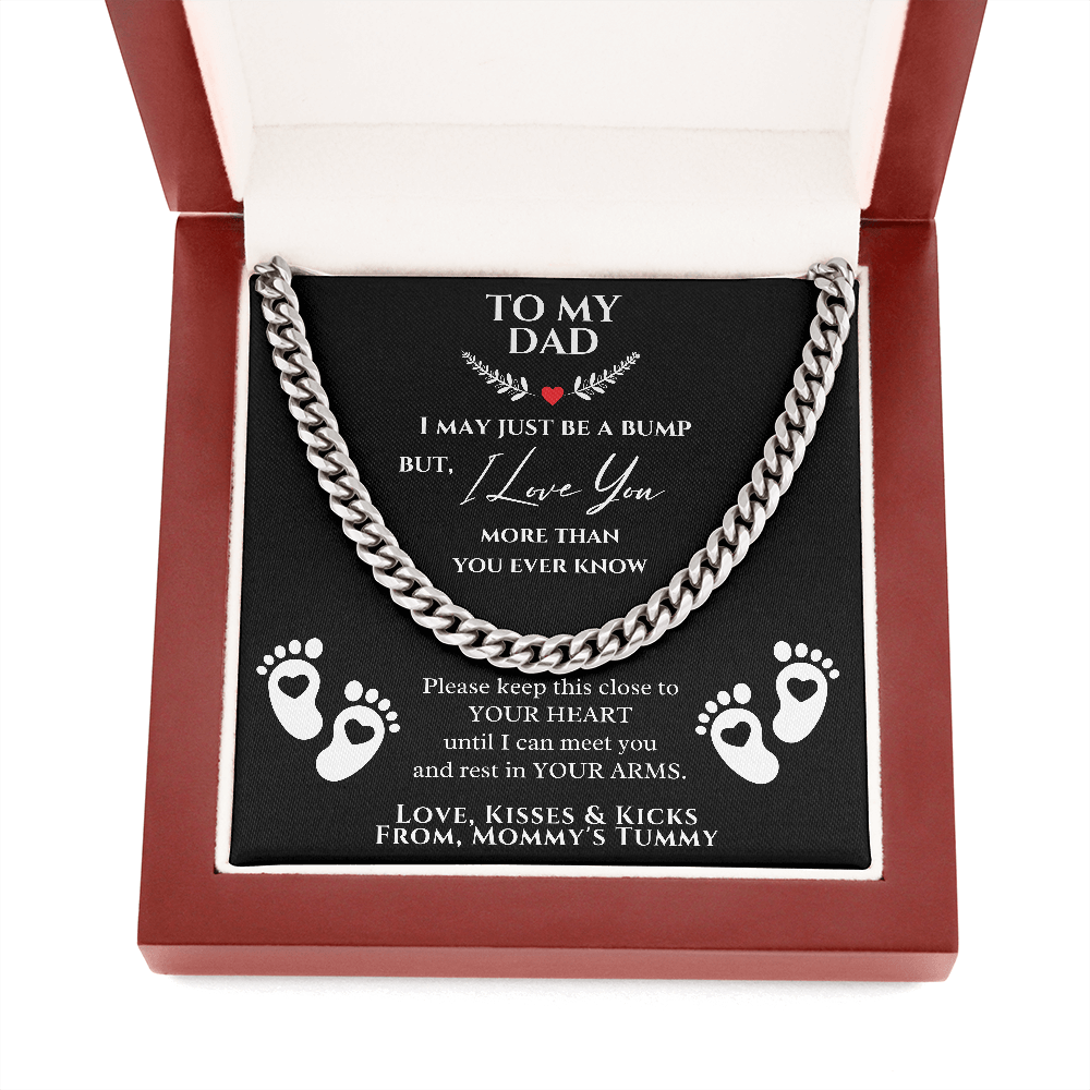 From a bump to daddy, Dad Necklace, New Daddy Gift, Daddy to be Gift, To My Daddy from a bump, Father's Day Gift, New Dad Christmas Gift