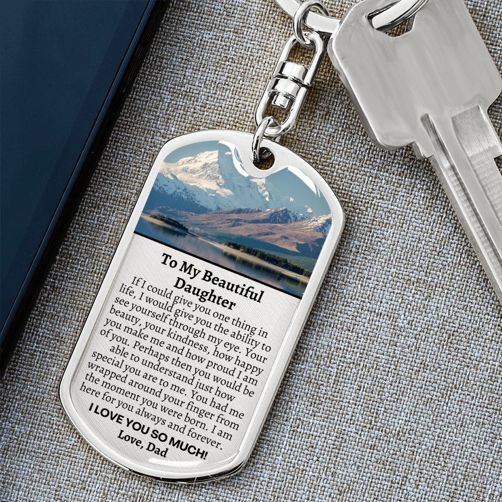 Daughter Gift from Dad, To My Daughter, Daughter Christmas Gift, Small Gift for Daughter, Sentimental Gift from Dad to Daughter Keychain