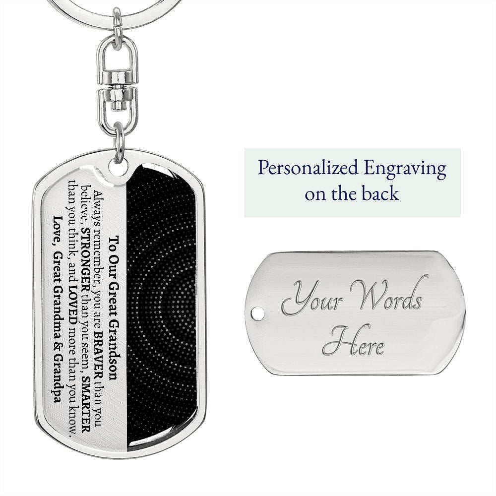To Our Great Grandson, Great Grandson Gift from Great Grandma & Grandpa, Birthday Gift, Keepsake, Great Grandson Necklace, Personalized Gift