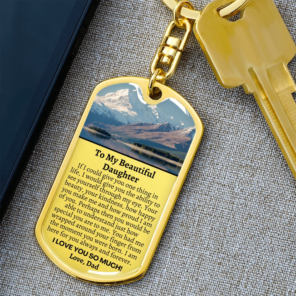 Daughter Gift from Dad, To My Daughter, Daughter Christmas Gift, Small Gift for Daughter, Sentimental Gift from Dad to Daughter Keychain