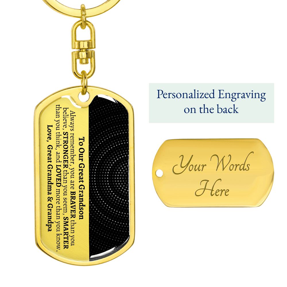 To Our Great Grandson, Great Grandson Gift from Great Grandma & Grandpa, Birthday Gift, Keepsake, Great Grandson Necklace, Personalized Gift