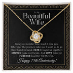 75 Year Anniversary Gift For Wife - Love Knot Necklace