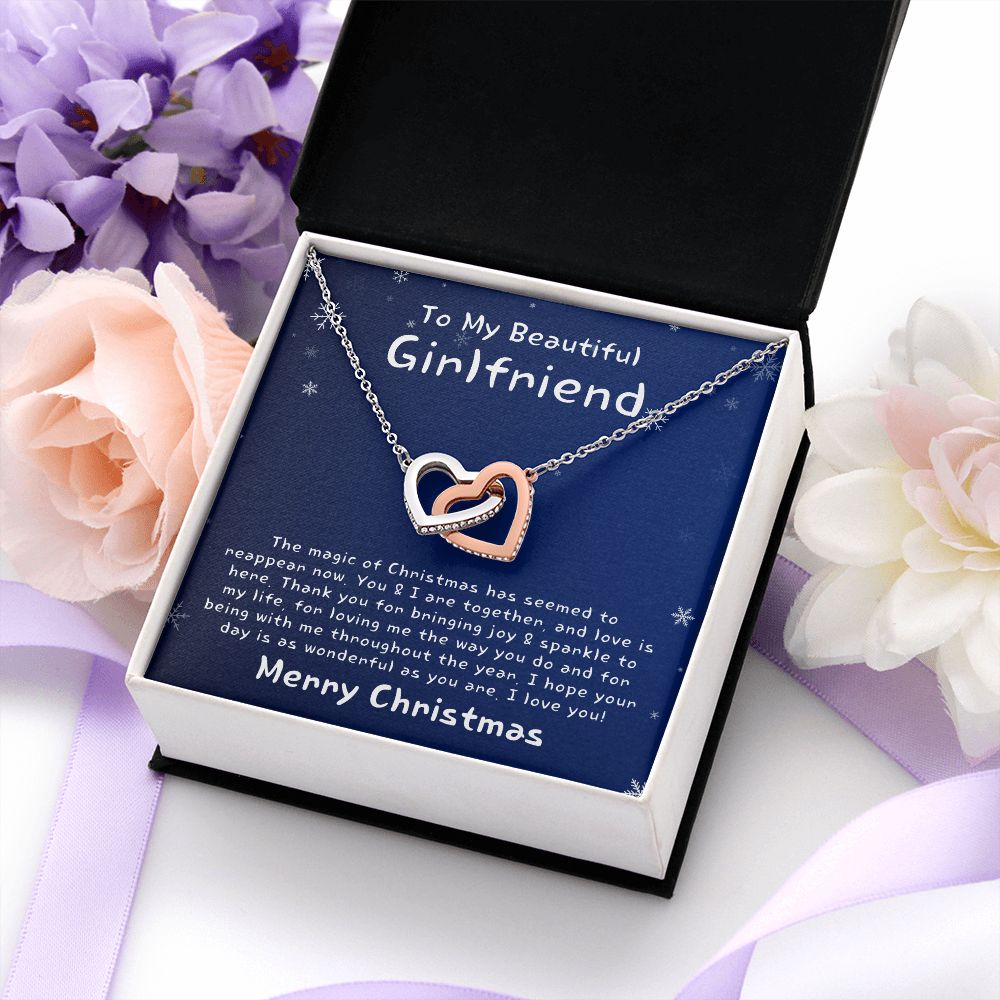 Christmas Gift for Girlfriend - Interlocking Hearts Necklace