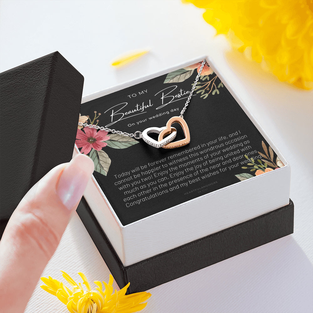 To My Best Friend On Her Wedding Day, Bride Gift From Maid of Honor, Best Friend Gift to Bride, Best Friend to Bride Necklace, Wedding Gift