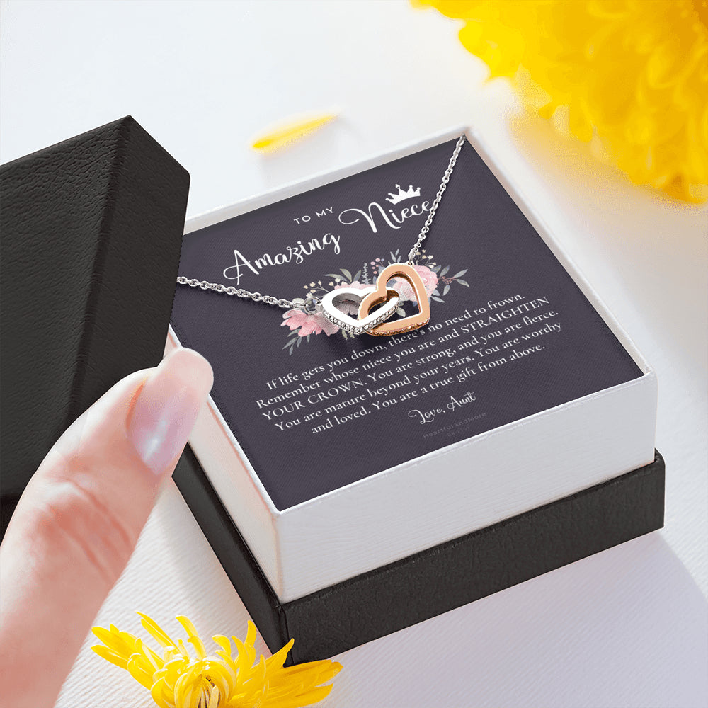 To My Amazing Niece, Straighten Your Crown Necklace, Aunt Niece Necklace, Niece Birthday Gift, Niece Graduation Gift