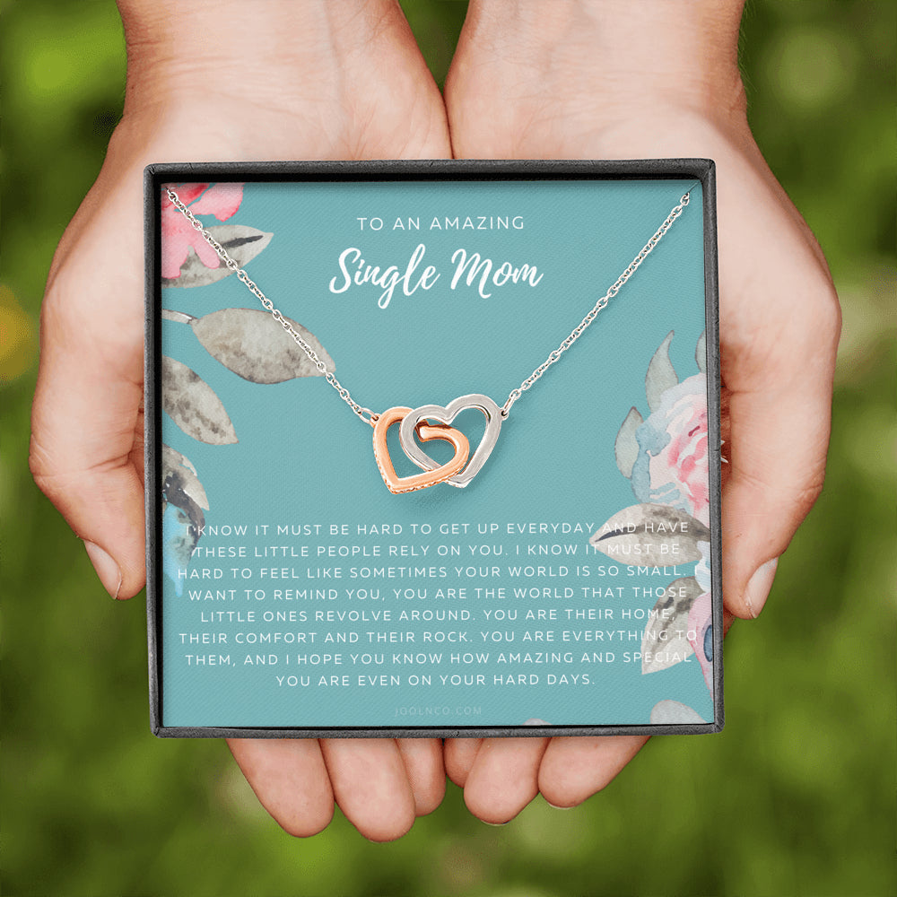 Interlocking Necklace, Single Mom Gift, Mothers Day Gift, Present for Single mother, Super mom Necklace, Gift for Single Mother, Jewelry for Mom