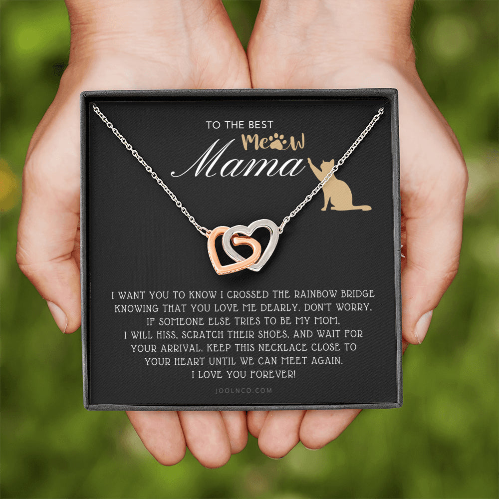 Interlocking Necklace, To My Cat Mom, To The Best Cat Mama, Until We Can Meet Again Necklace, Loss of Cat memorial necklace, Cat loss gifts, Rainbow Bridge Cat, Pet sympathy gift
