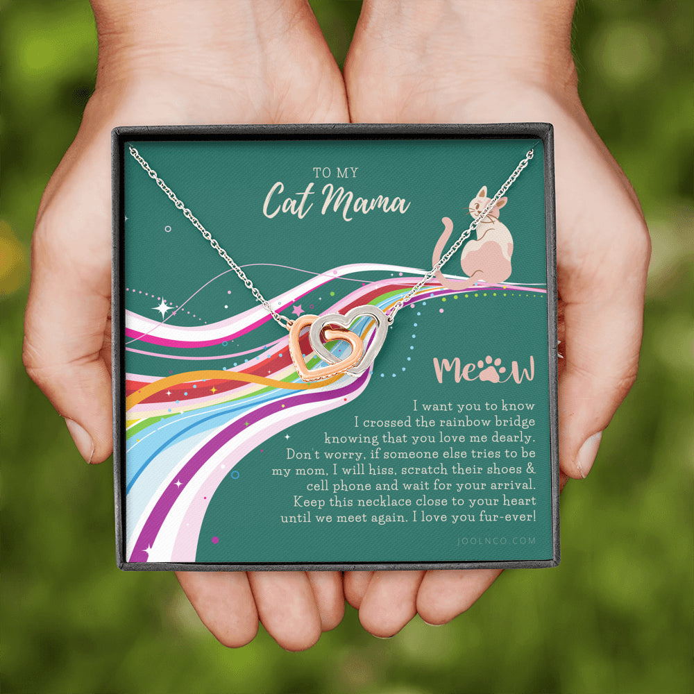 To My Cat Mama, Cat loss gifts, Rainbow Bridge Cat, Pet sympathy gift, Cat loss necklace, Until We Meet Again Necklace, Loss of Cat memorial necklace