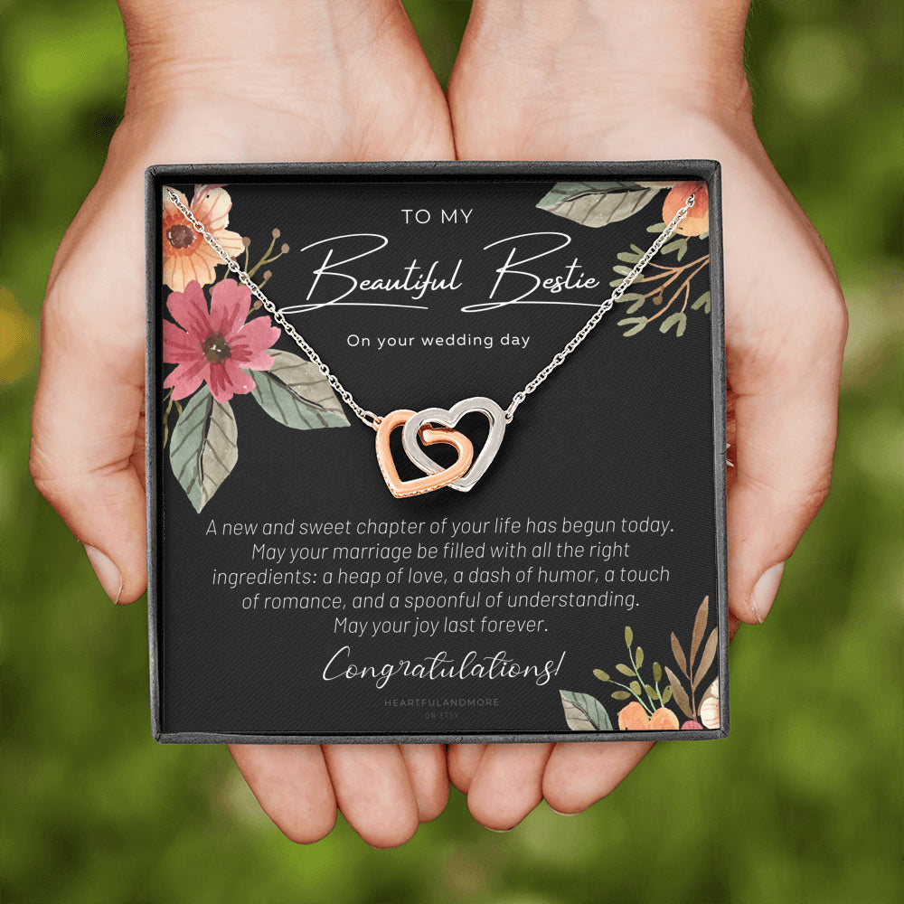 To My Best Friend On Her Wedding Day, Bride Gift From Maid of Honor, Best Friend Gift to Bride, Best Friend to Bride Necklace, Wedding Gift