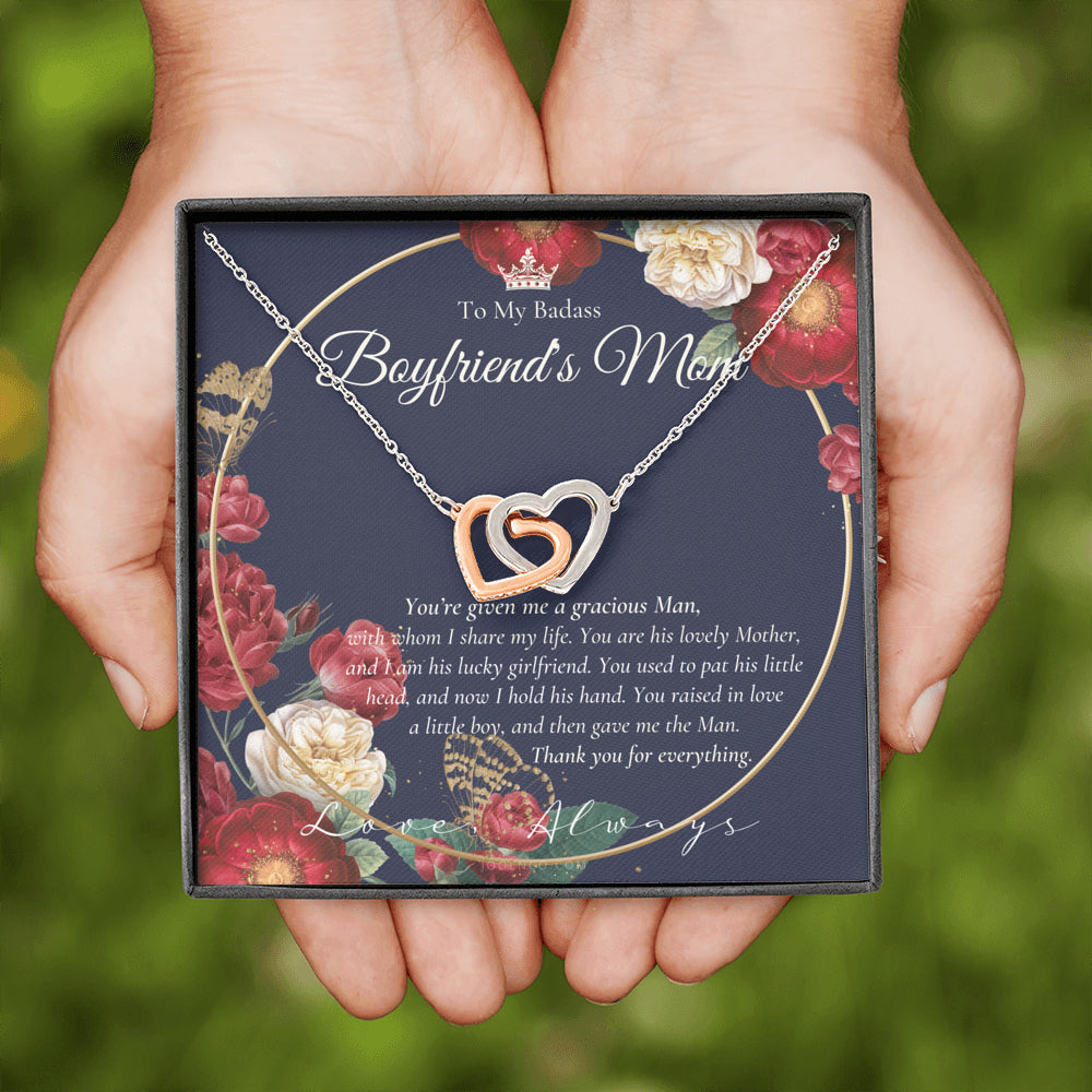 Interlocking Necklace | Gift for boyfriend's mom | Boyfriend's Mom Necklace | To my boyfriend’s Mom Gift | Mother’s day gift for Boyfriend's Mom