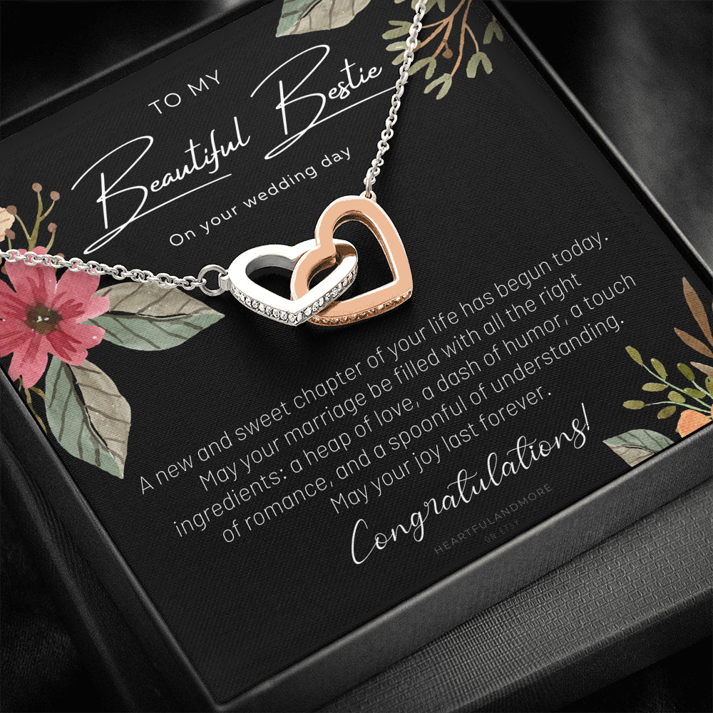 To My Best Friend On Her Wedding Day, Bride Gift From Maid of Honor, Best Friend Gift to Bride, Best Friend to Bride Necklace, Wedding Gift