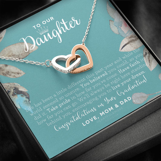 To Our Daughter, Straighten Your Crown Necklace, Parents Daughter Necklace, Daughter Graduation Gift, Graduation on Pandemic