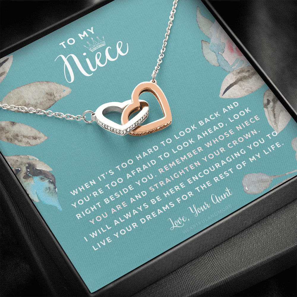 To My Badass Niece, Straighten Your Crown Necklace, Aunt Niece Necklace, Niece Birthday Gift, Niece Graduation Gift