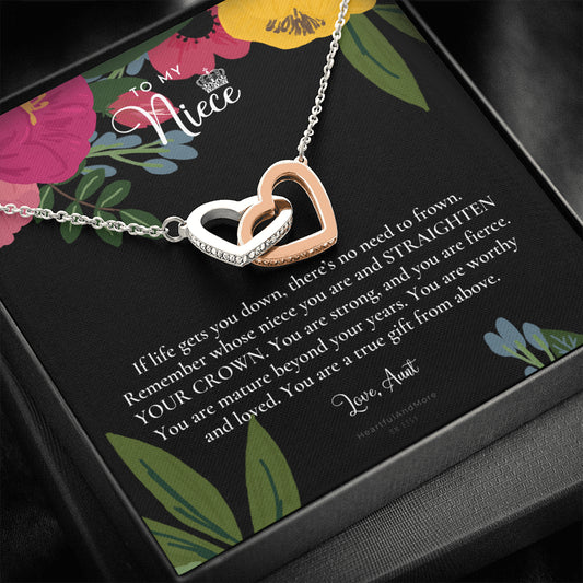 To My Badass Niece, Straighten Your Crown Necklace, Aunt Niece Necklace, Niece Birthday Gift, Niece Graduation Gift