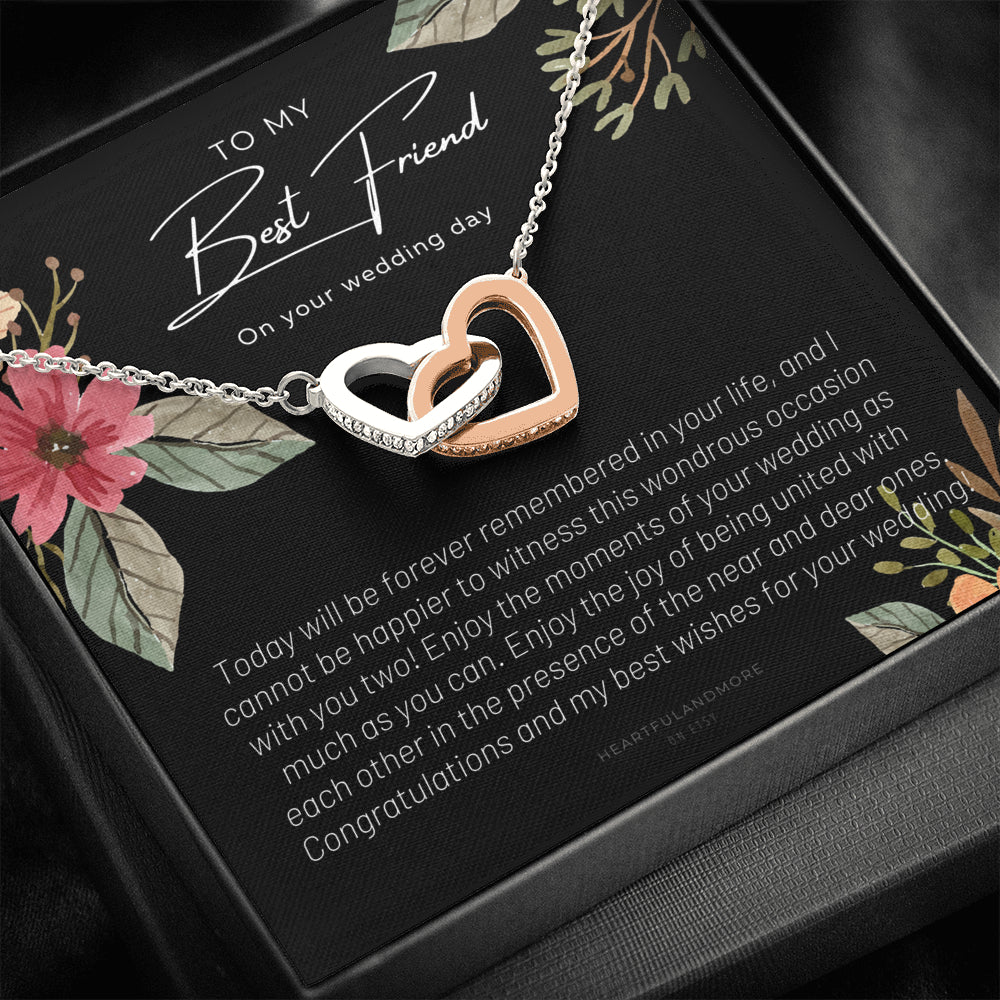 To My Best Friend On Her Wedding Day, Bride Gift From Maid of Honor, Best Friend Gift to Bride, Best Friend to Bride Necklace, Wedding Gift