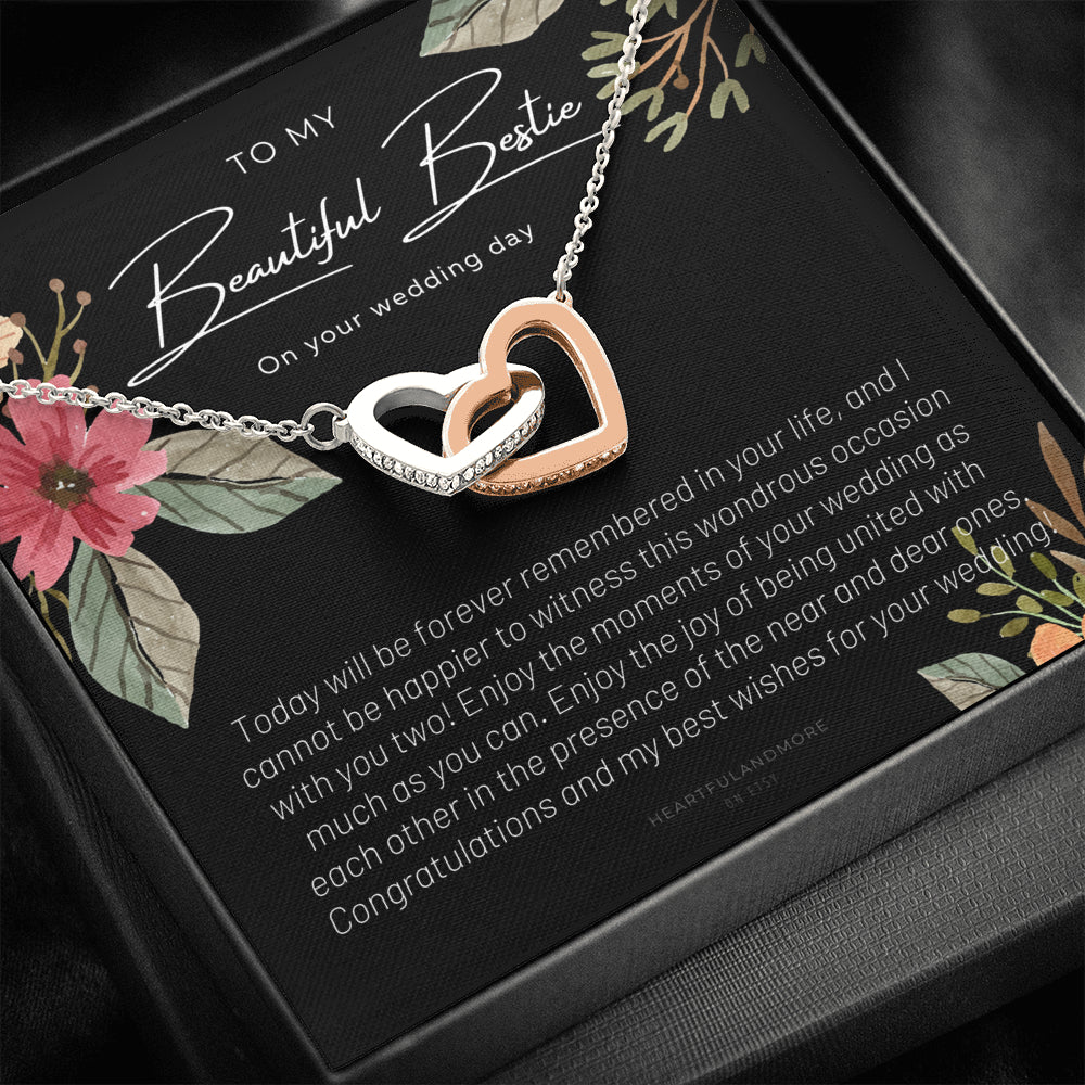 To My Best Friend On Her Wedding Day, Bride Gift From Maid of Honor, Best Friend Gift to Bride, Best Friend to Bride Necklace, Wedding Gift