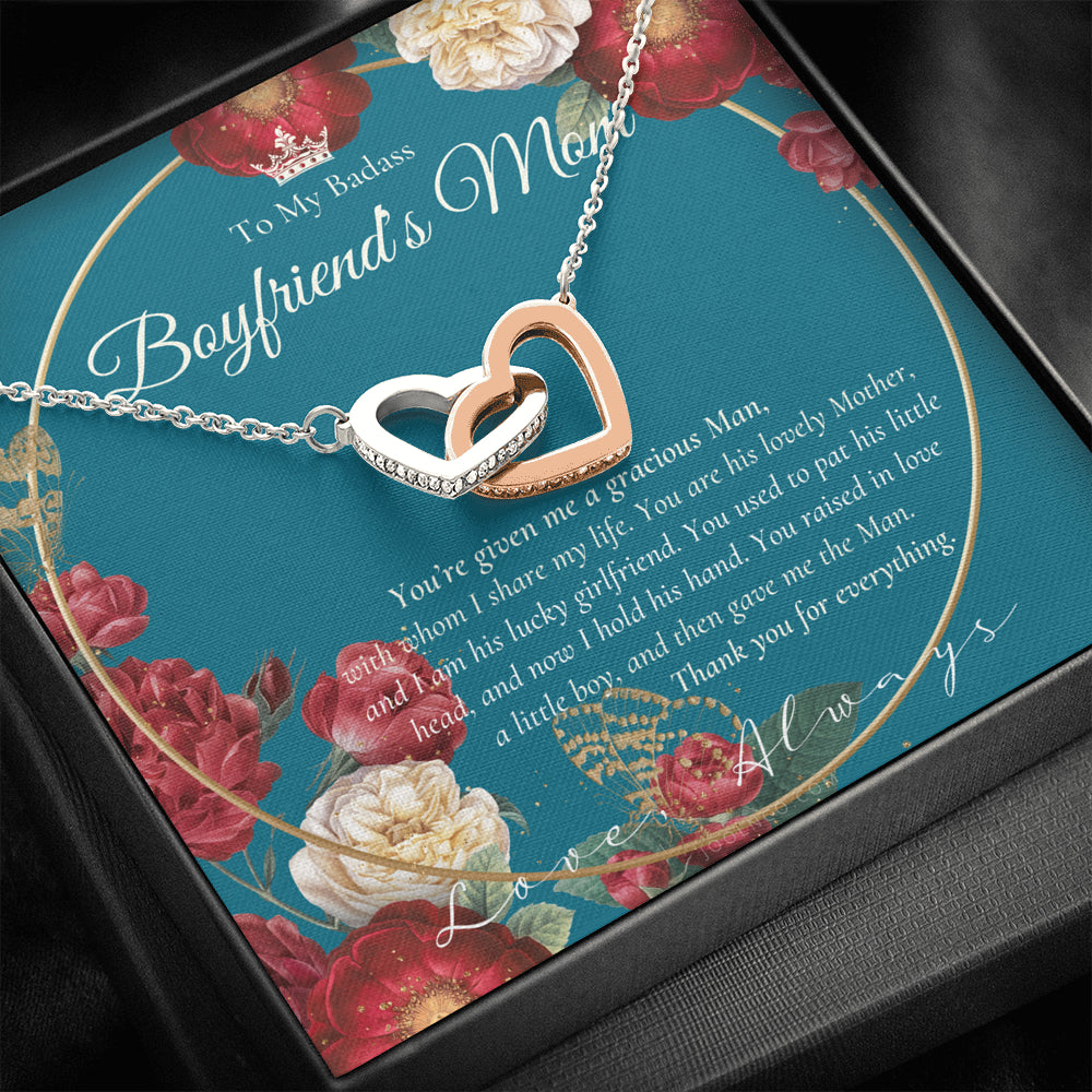 Interlocking Necklace | Gift for boyfriend's mom | Boyfriend's Mom Necklace | To my boyfriend’s Mom Gift | Mother’s day gift for Boyfriend's Mom