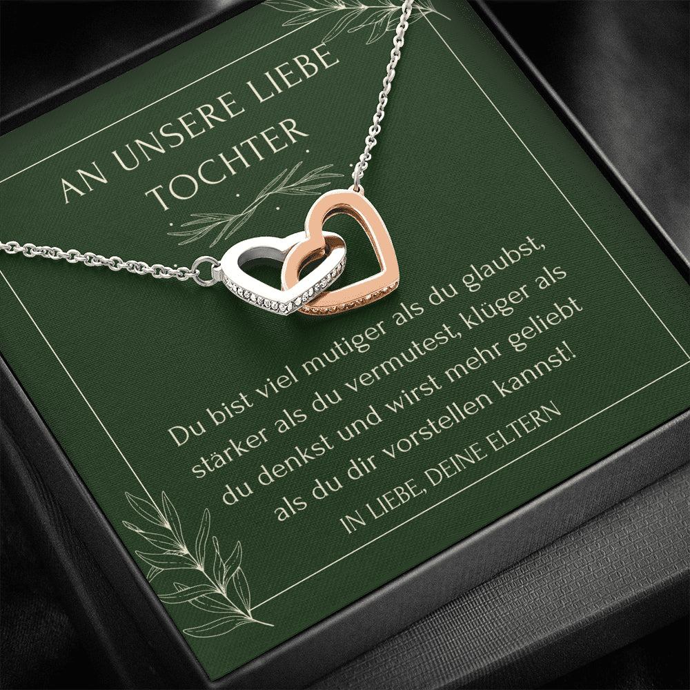 Geburtstagsgeschenk für Tochter von Eltern, Halskette Tochter, Schlichte Halskette, Goldene Herzen Kette für Tochter, Konfirmation