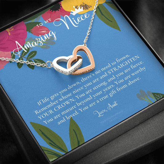 To My Amazing Niece, Straighten Your Crown Necklace, Aunt Niece Necklace, Niece Birthday Gift, Niece Graduation Gift