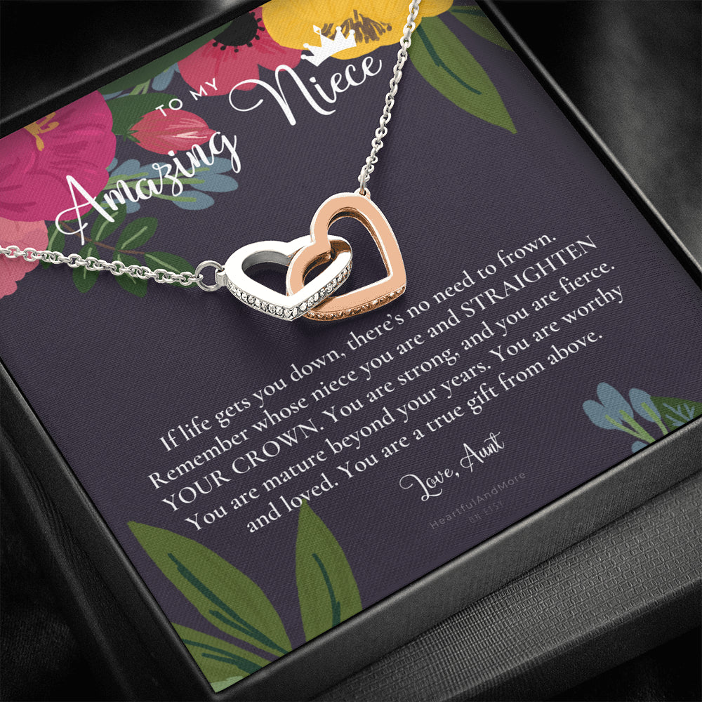 To My Amazing Niece, Straighten Your Crown Necklace, Aunt Niece Necklace, Niece Birthday Gift, Niece Graduation Gift
