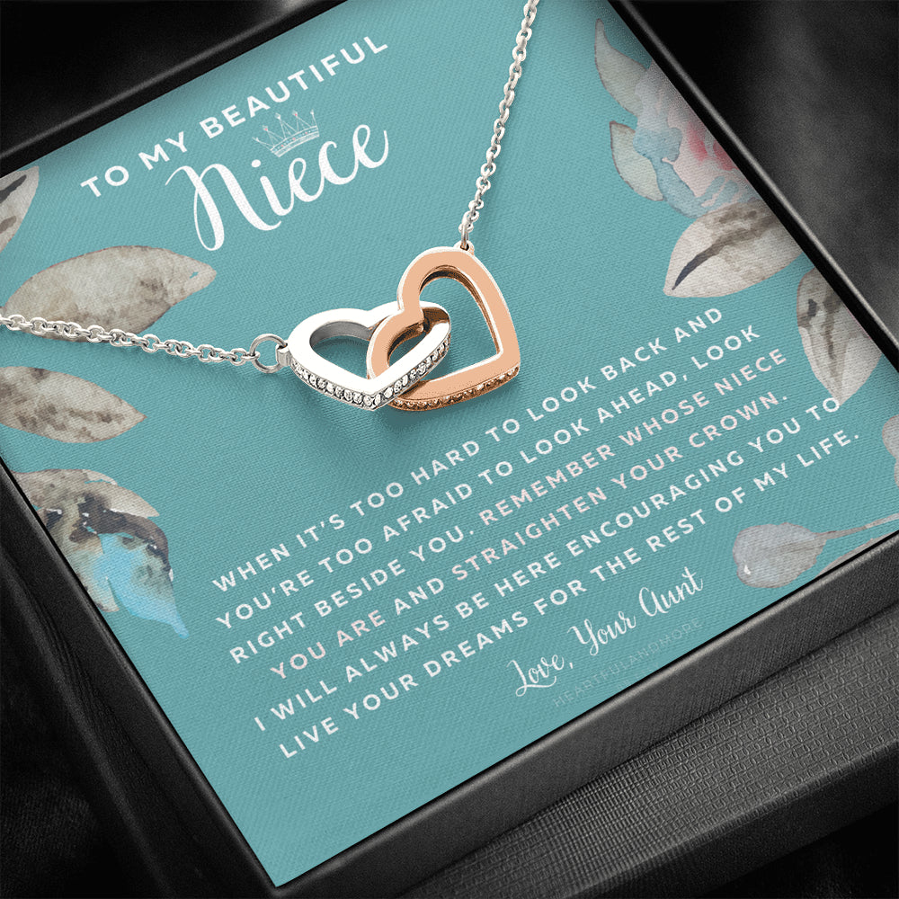 To My Badass Niece, Straighten Your Crown Necklace, Aunt Niece Necklace, Niece Birthday Gift, Niece Graduation Gift