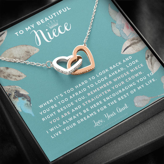 To My Badass Niece, Straighten Your Crown Necklace, Aunt Niece Necklace, Niece Birthday Gift, Niece Graduation Gift