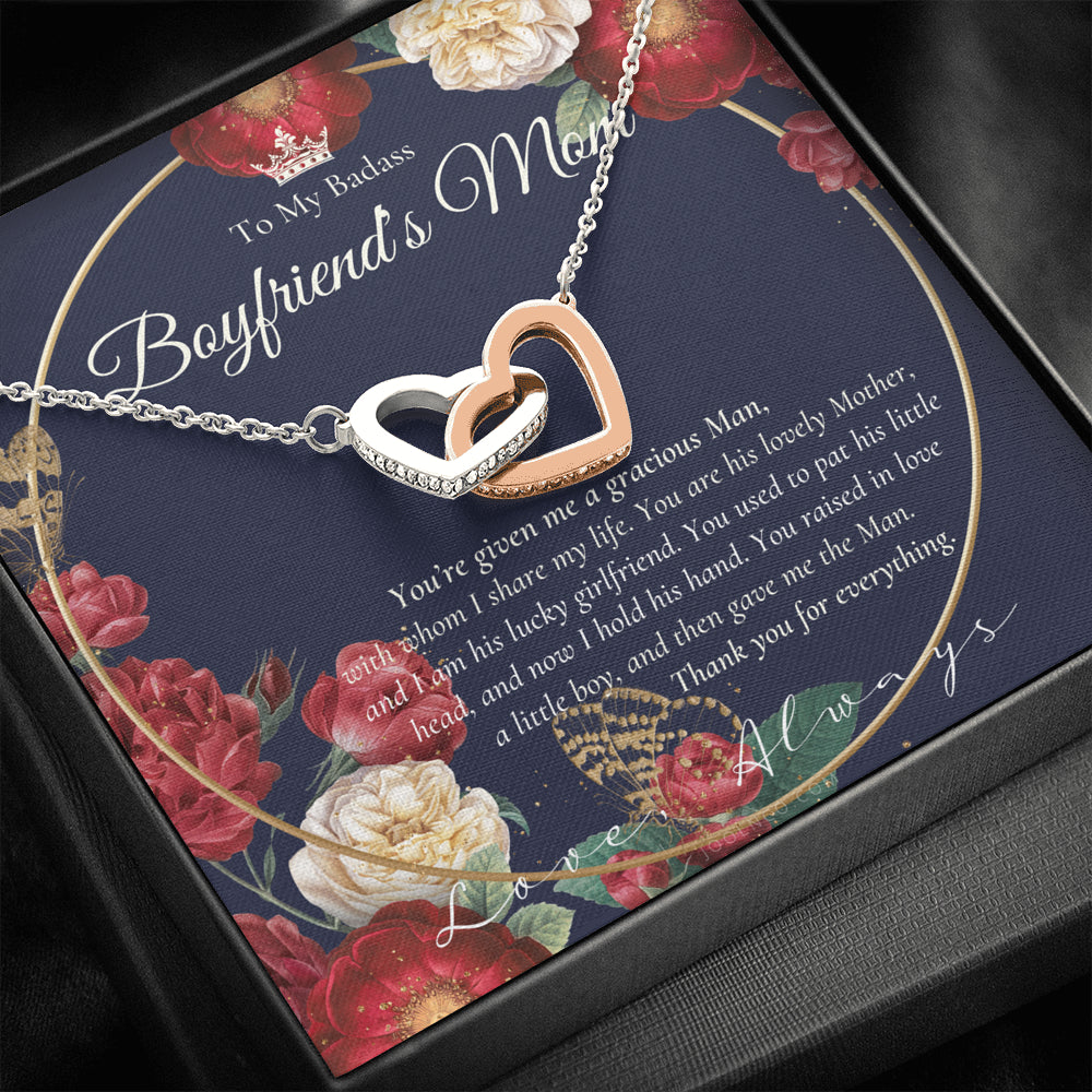 Interlocking Necklace | Gift for boyfriend's mom | Boyfriend's Mom Necklace | To my boyfriend’s Mom Gift | Mother’s day gift for Boyfriend's Mom