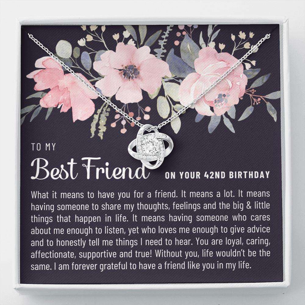 Best Friend 42nd Birthday Gift - Love Knot Necklace