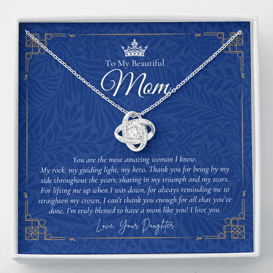 To My Beautiful Mom Necklace | Beautiful Mom Gift | Mother’s Day Gift | Birthday Gift | Gift from Daughter on Wedding Day