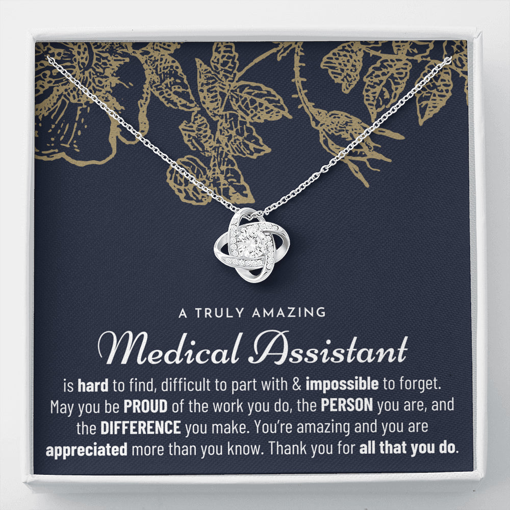 Gift For Female Medical Assistant, Medical Assistant Gift, Medical Assistant Appreciation Gift, Birthday, Love Knot Necklace