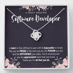 Gift For Female Software Developer, Software Developer Gift, Software Developer Appreciation Gift, Birthday, Love Knot Necklace