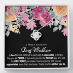 Gift For Female Dog Walker, Dog Walker Retirement Gift, Dog Walker Appreciation Gift, Birthday, Love Knot Necklace