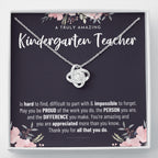 Gift For Female Kindergarten Teacher, Kindergarten Teacher Retirement Gift, Kindergarten Teacher Appreciation Gift, Birthday, Love Knot Necklace