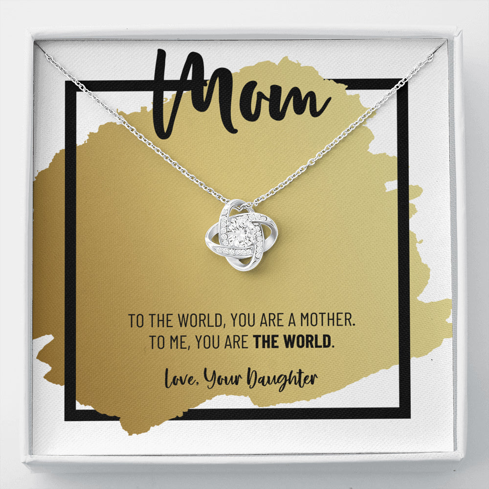 Mom Necklace, Gift from Daughter, Birthday Gift for Mom, Gift for Mother's Day, Love Knot Necklace for Mom, Daughter to Mother Gift