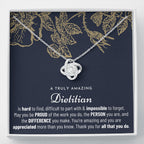 Gift For Female Dietitian, Dietitian Gift, Dietitian Appreciation Gift, Birthday, Love Knot Necklace