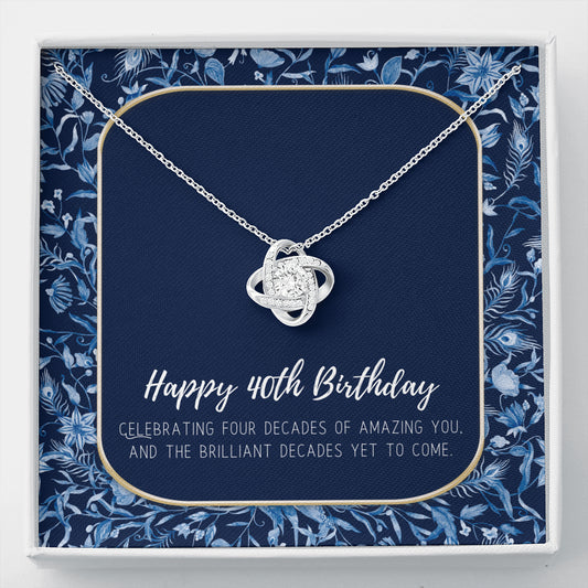40th Birthday Gifts for Women | Necklace for Her | 4 Decade Jewelry | 40 Years Old | 40th Birthday Gift Necklace | Jewelry Gift For Her