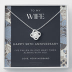 50 Year Anniversary Gift For Wife - Love Knot Necklace