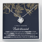 Gift For Female Nutritionist, Nutritionist Gift, Nutritionist Appreciation Gift, Birthday, Love Knot Necklace