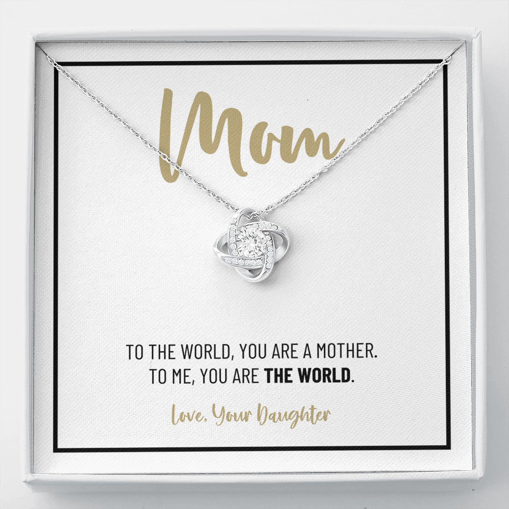 Mom Necklace, Gift from Daughter, Birthday Gift for Mom, Gift for Mother's Day, Love Knot Necklace for Mom, Daughter to Mother Gift